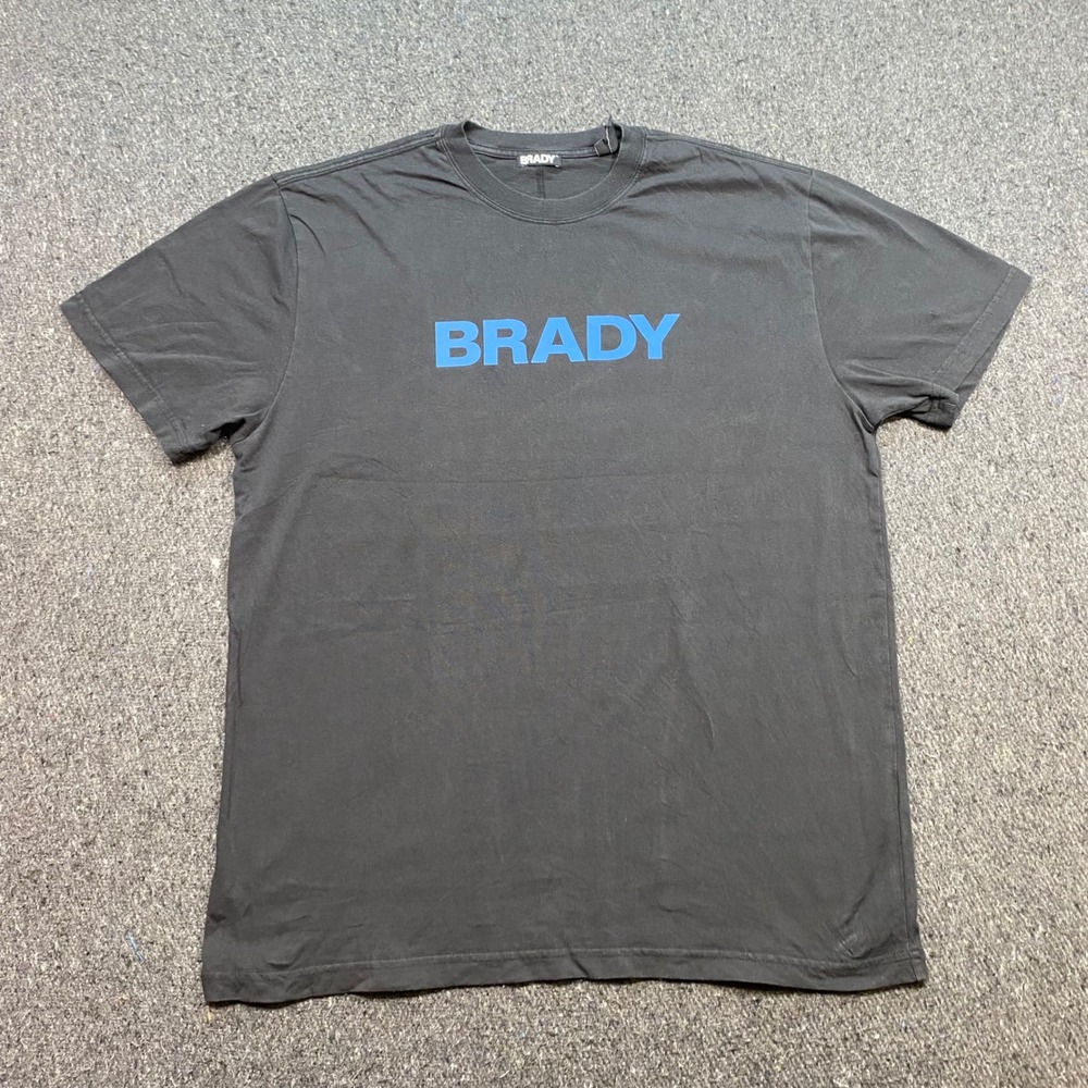 Brady Brand TShirt Sz L Mens Black Blue Logo Streetwear Athletic Tom Brady GOAT